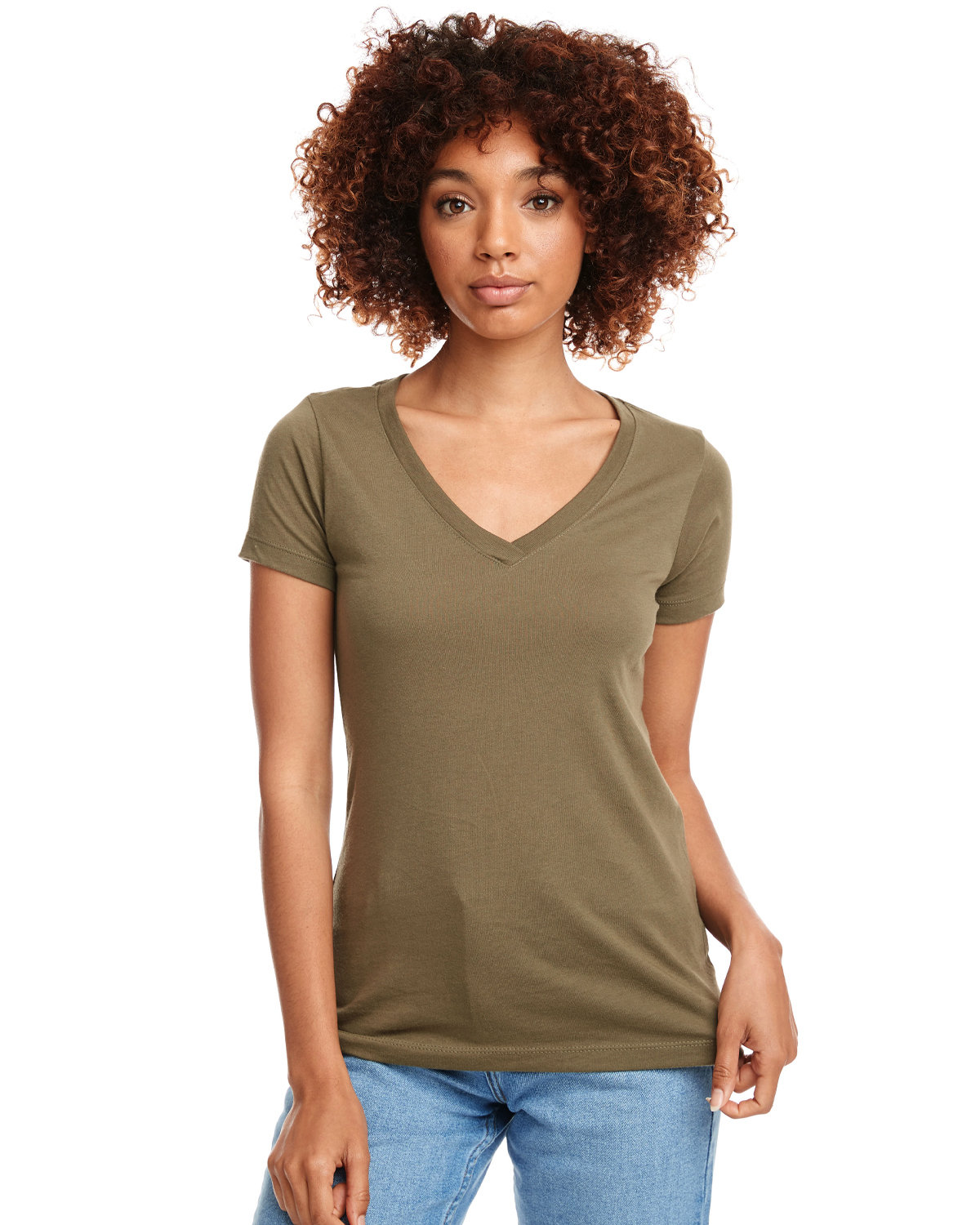 Next Level Apparel Ladies' Ideal V military green 