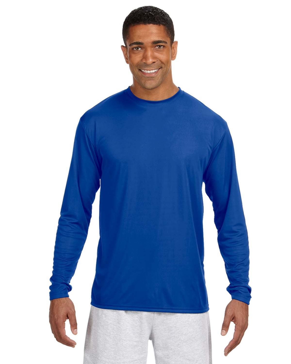 A4 Men's Cooling Performance Long Sleeve T-Shirt royal 