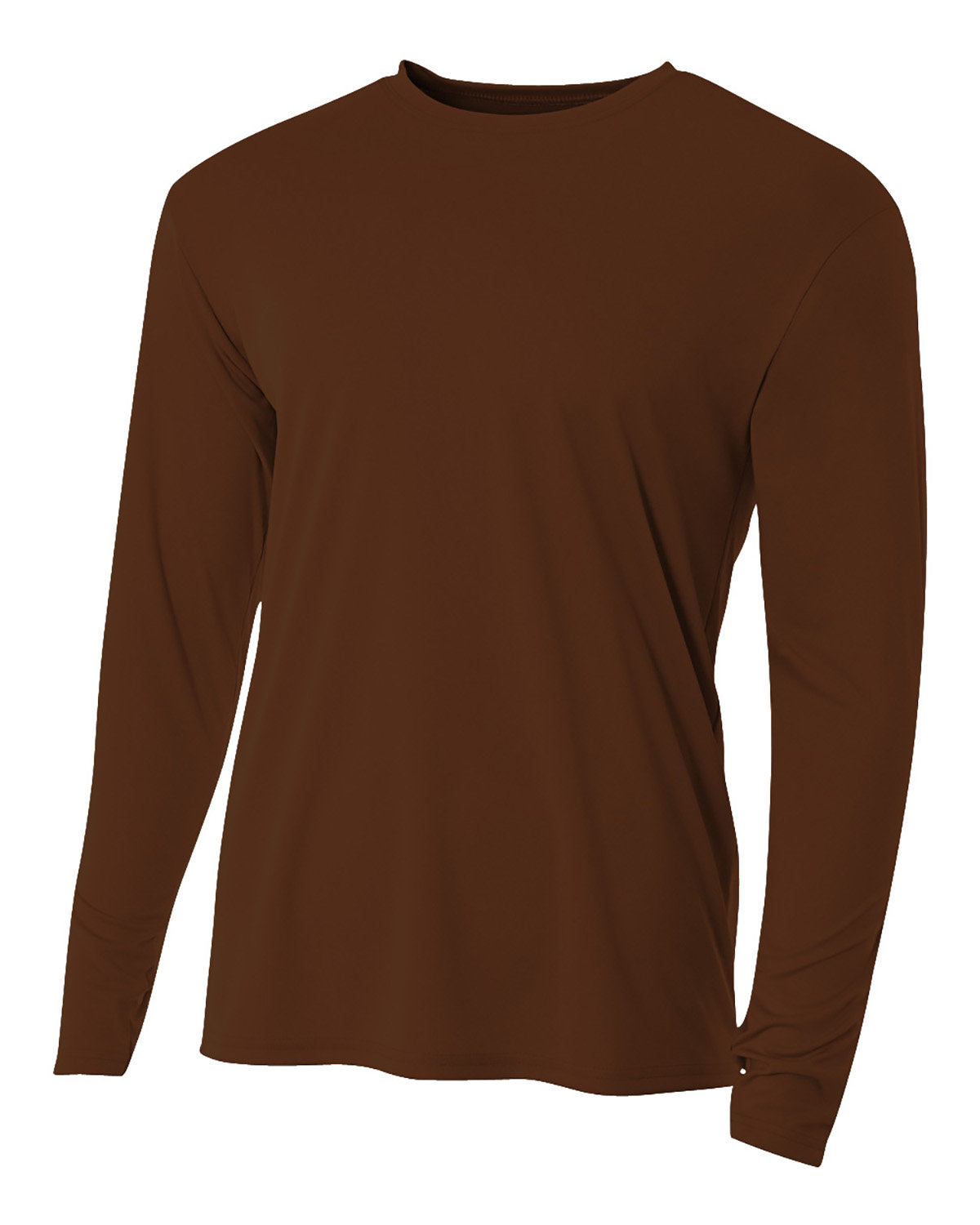 A4 Men's Cooling Performance Long Sleeve T-Shirt BROWN 