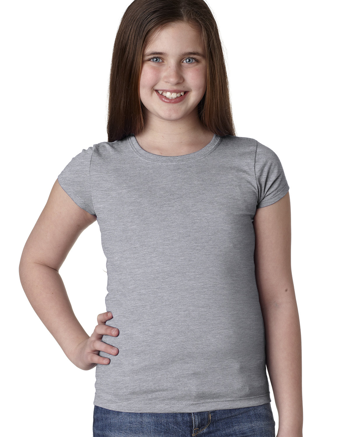 Next Level Apparel Youth Girls’ Princess T-Shirt HEATHER GRAY 