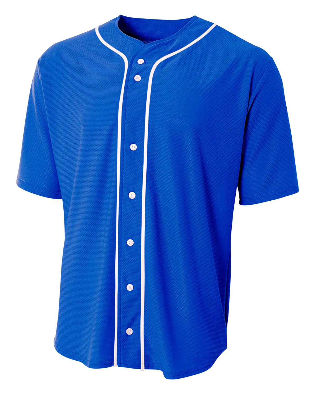 A4 Short Sleeve Full Button Baseball Top