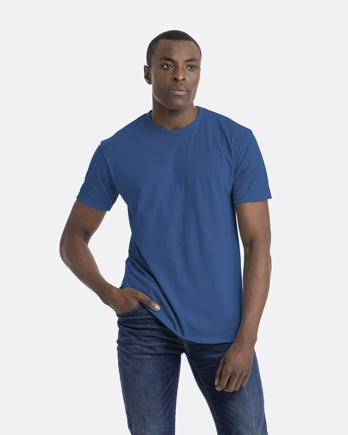 Next Level Apparel Unisex CVC Crewneck T-Shirt heather cool blu 