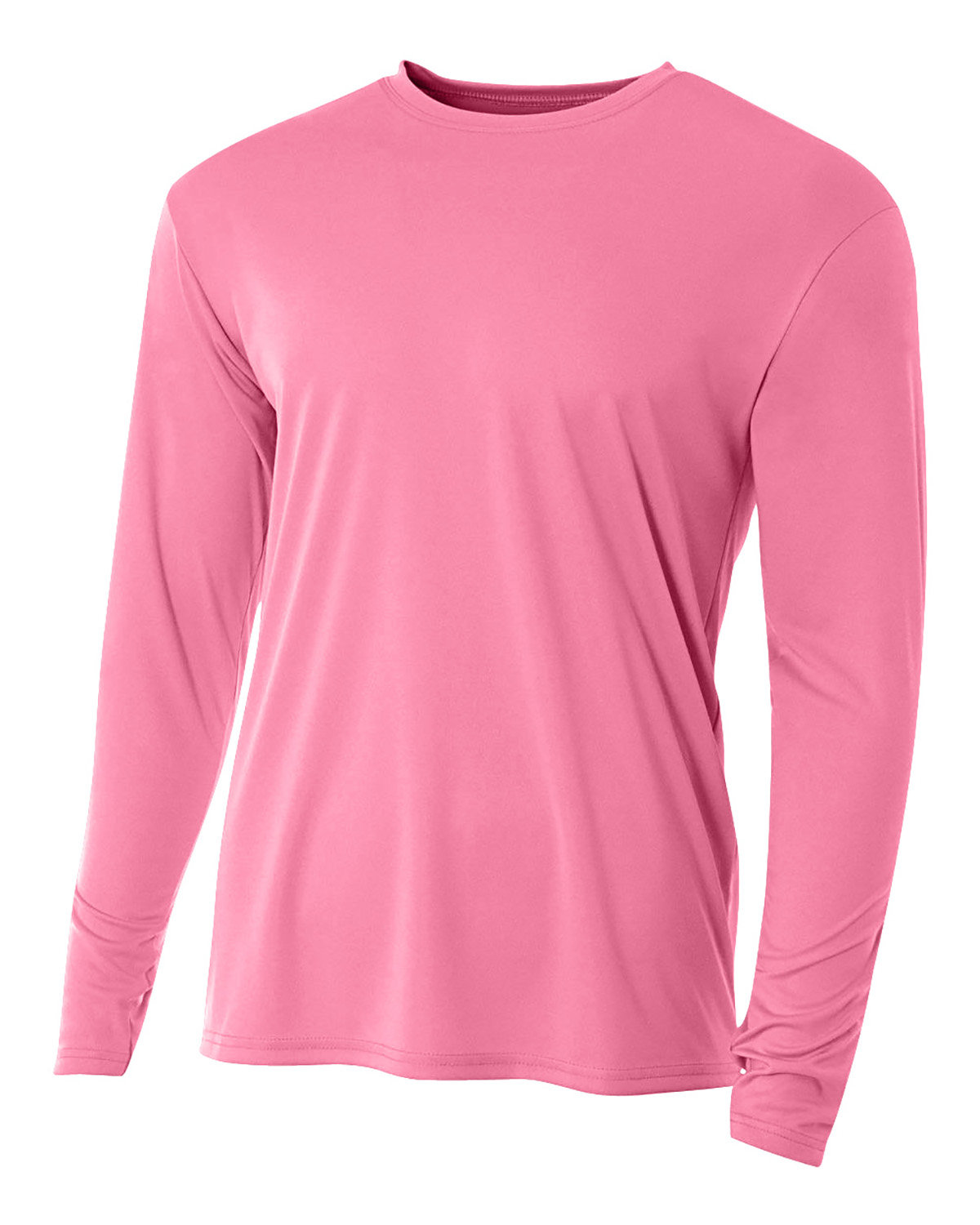 A4 Youth Long Sleeve Cooling Performance Crew Shirt PINK 