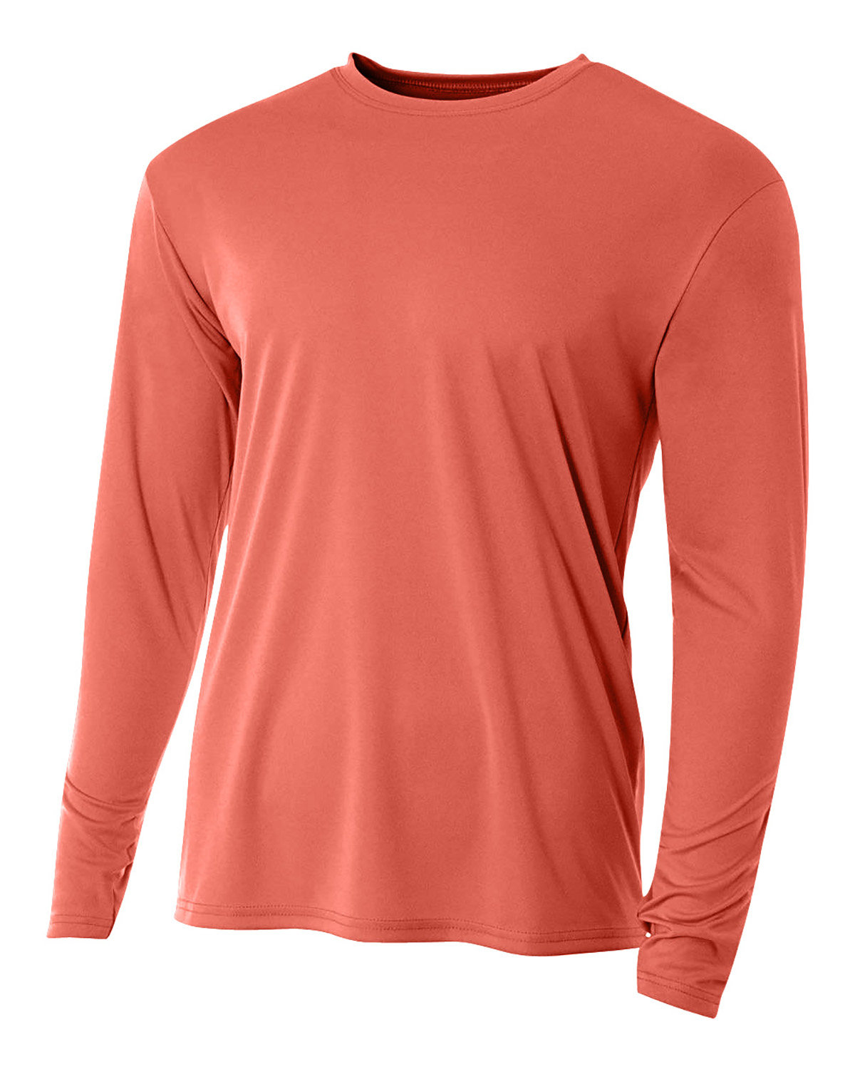A4 Youth Long Sleeve Cooling Performance Crew Shirt CORAL 