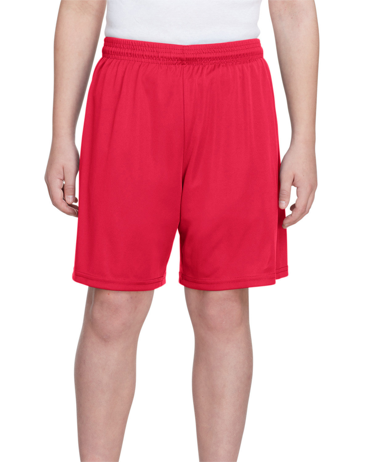 A4 Youth Cooling Performance Polyester Short SCARLET 