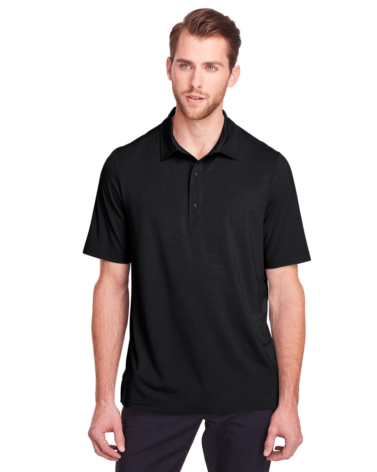 North End Men's Jaq Snap-Up Stretch Performance Polo BLACK 