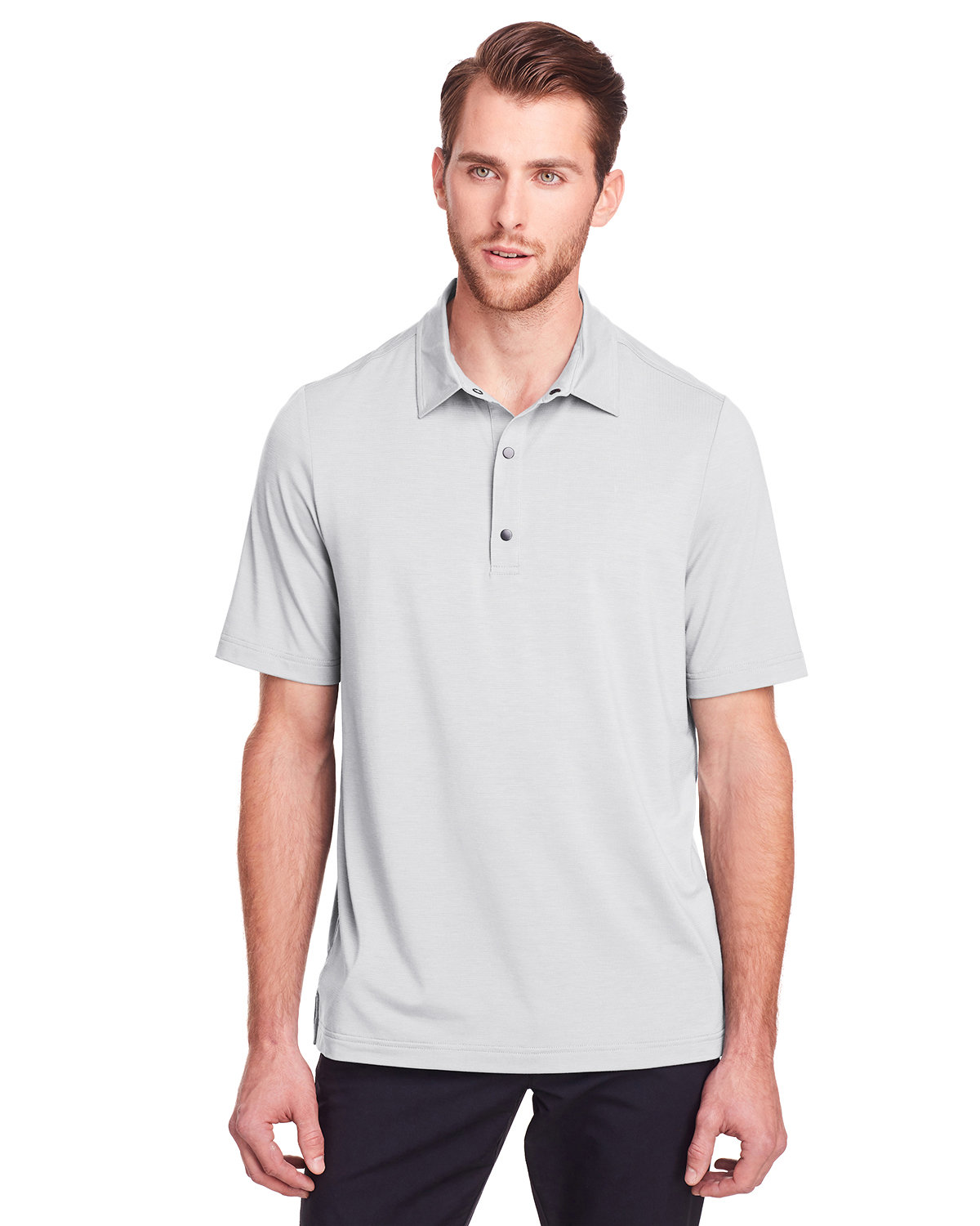 North End Men's Jaq Snap-Up Stretch Performance Polo PLATINUM 