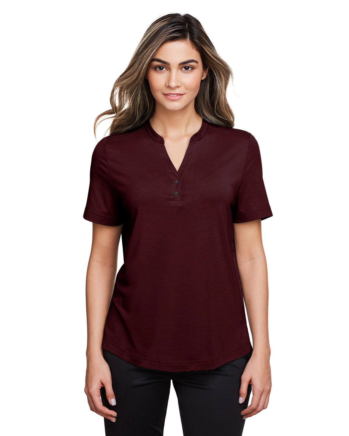 North End Ladies' Jaq Snap-Up Stretch Performance Polo burgundy 