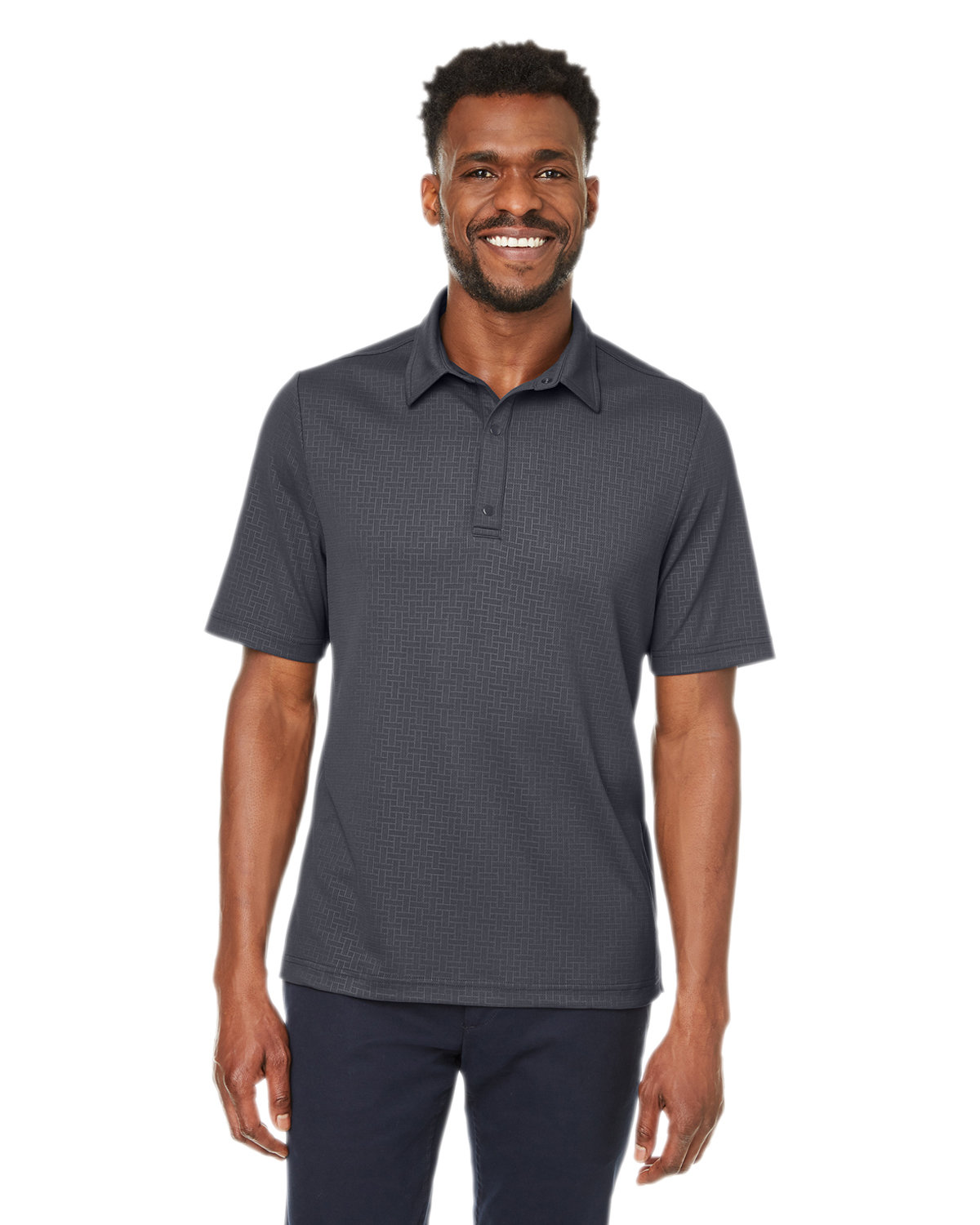 North End Men's Replay Recycled Polo CARBON 