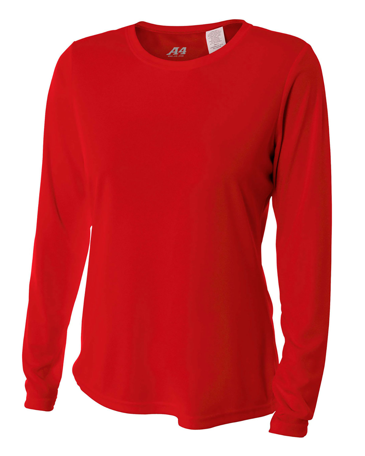 A4 Ladies' Long Sleeve Cooling Performance Crew Shirt SCARLET 