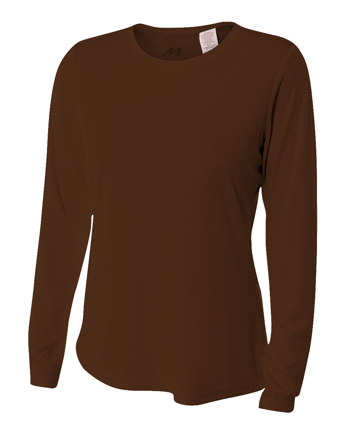 A4 Ladies' Long Sleeve Cooling Performance Crew Shirt BROWN 
