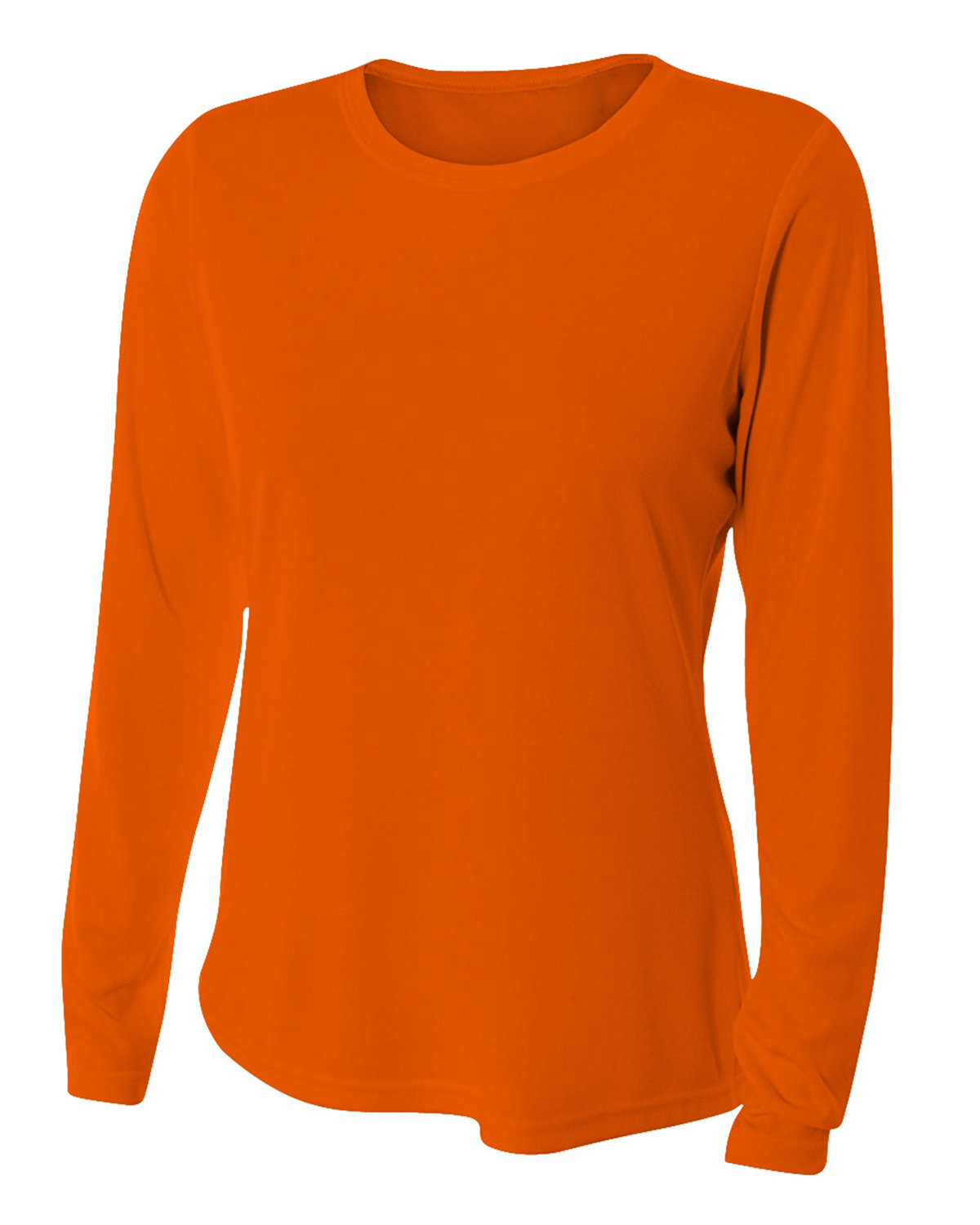 A4 Ladies' Long Sleeve Cooling Performance Crew Shirt SAFETY ORANGE 