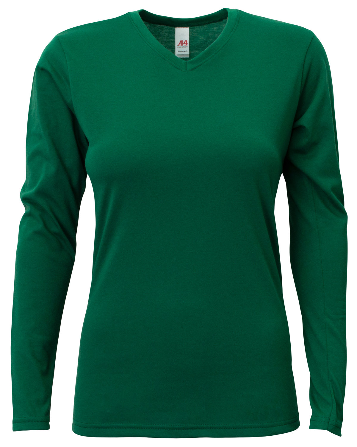 A4 Ladies' Long-Sleeve Softek V-Neck T-Shirt | alphabroder