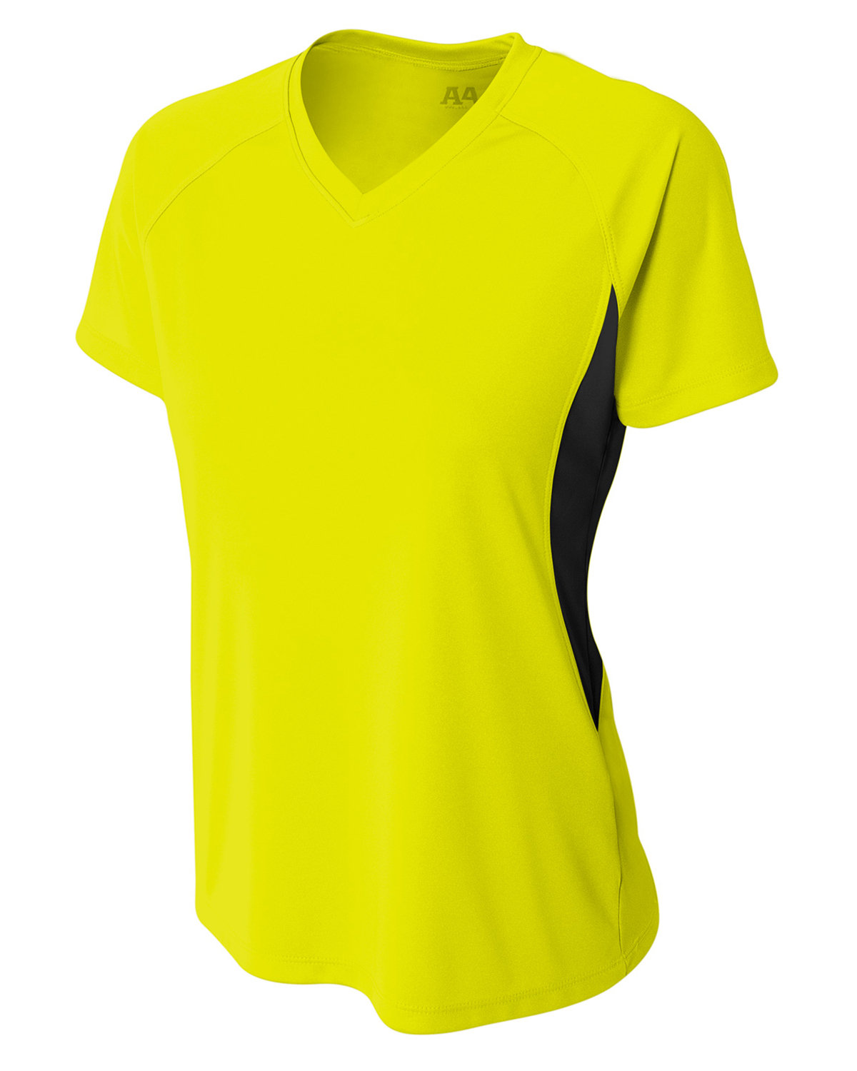 A4 Ladies' Color Block Performance V-Neck T-Shirt | US Generic Non-Priced