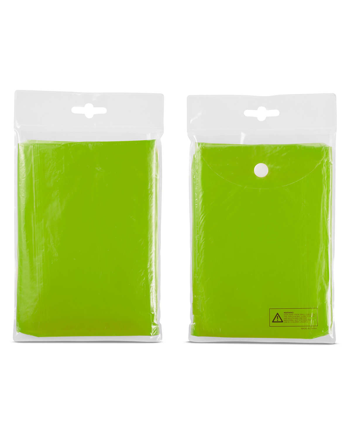 Prime Line Disposable Rain Poncho lime green 