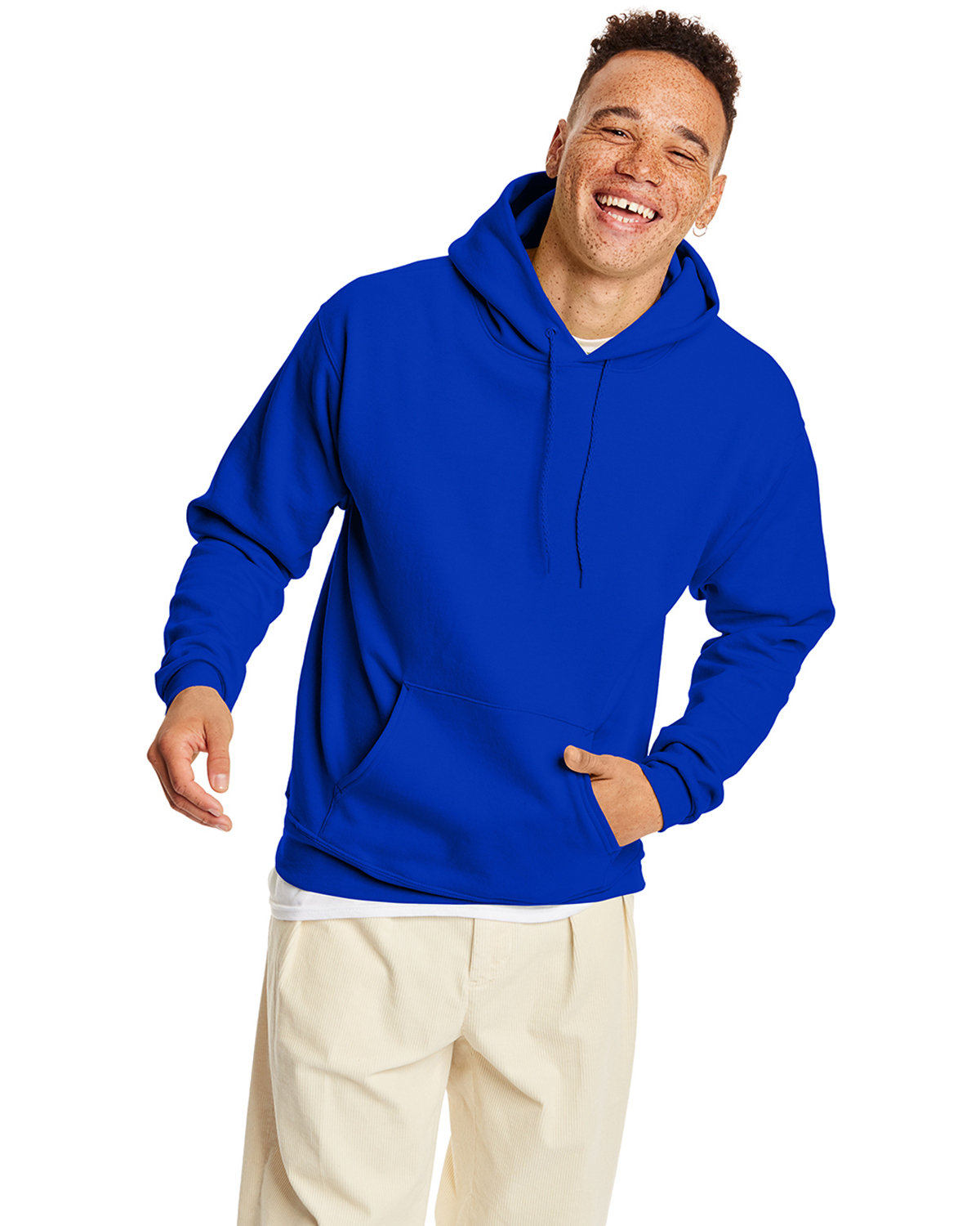 Hanes Unisex Ecosmart® 50/50 Pullover Hooded Sweatshirt athletic royal 