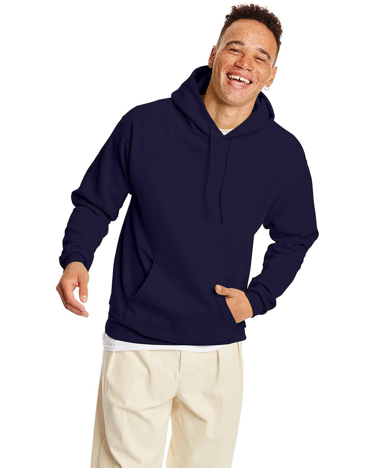 Hanes Unisex Ecosmart® 50/50 Pullover Hooded Sweatshirt athletic navy 