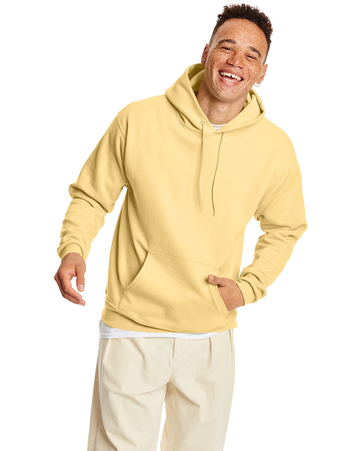 Hanes Unisex Ecosmart® 50/50 Pullover Hooded Sweatshirt athletic gold 
