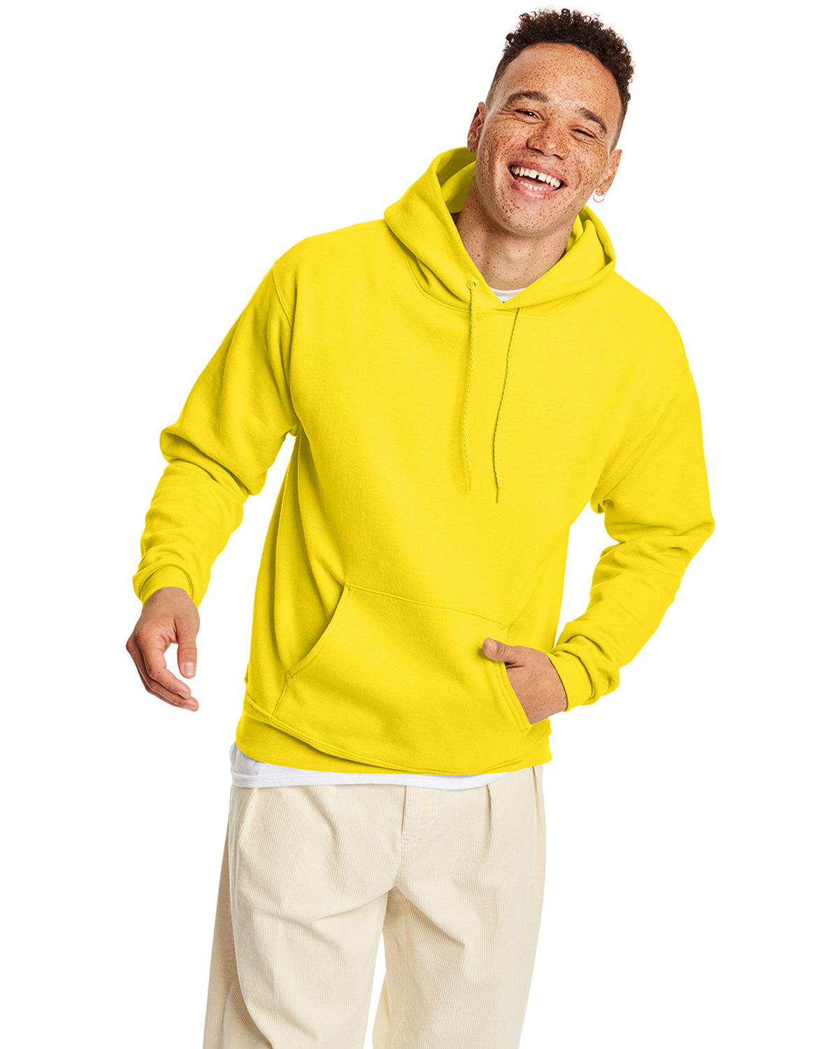 Hanes Unisex Ecosmart® 50/50 Pullover Hooded Sweatshirt athletic yellow 