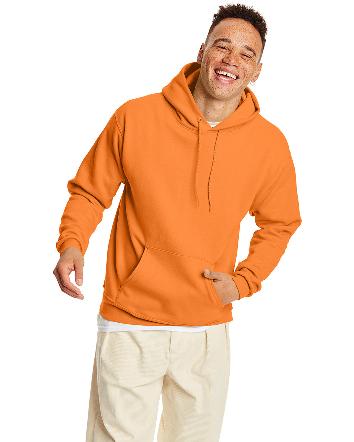 Hanes Unisex Ecosmart® 50/50 Pullover Hooded Sweatshirt tennessee orange 