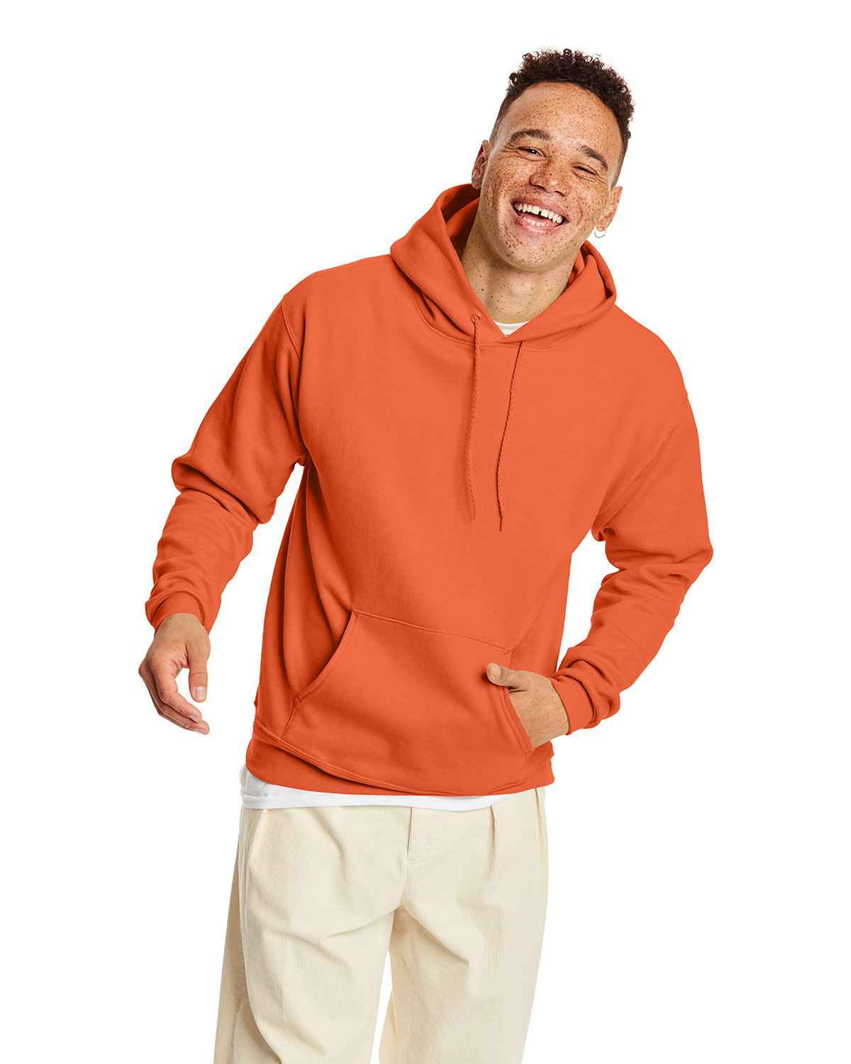 Hanes Unisex Ecosmart® 50/50 Pullover Hooded Sweatshirt texas orange 