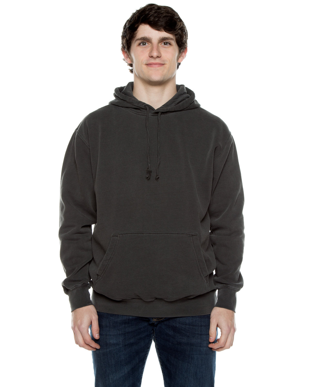 Beimar Drop Ship Unisex 8.25 oz. 80/20 Cotton/Poly Pigment-Dyed Hooded Sweatshirt BLACK 