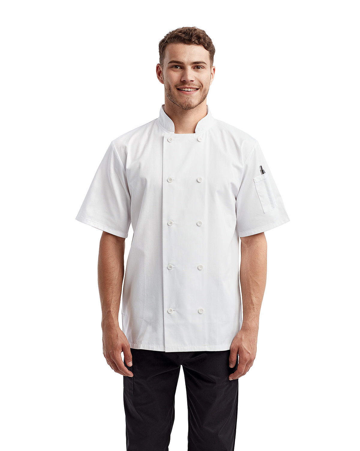 Artisan Collection by Reprime Unisex Short-Sleeve Sustainable Chef's Jacket WHITE 