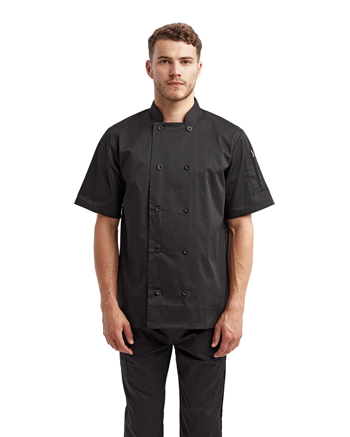 Artisan Collection by Reprime Unisex Short-Sleeve Sustainable Chef's Jacket BLACK 