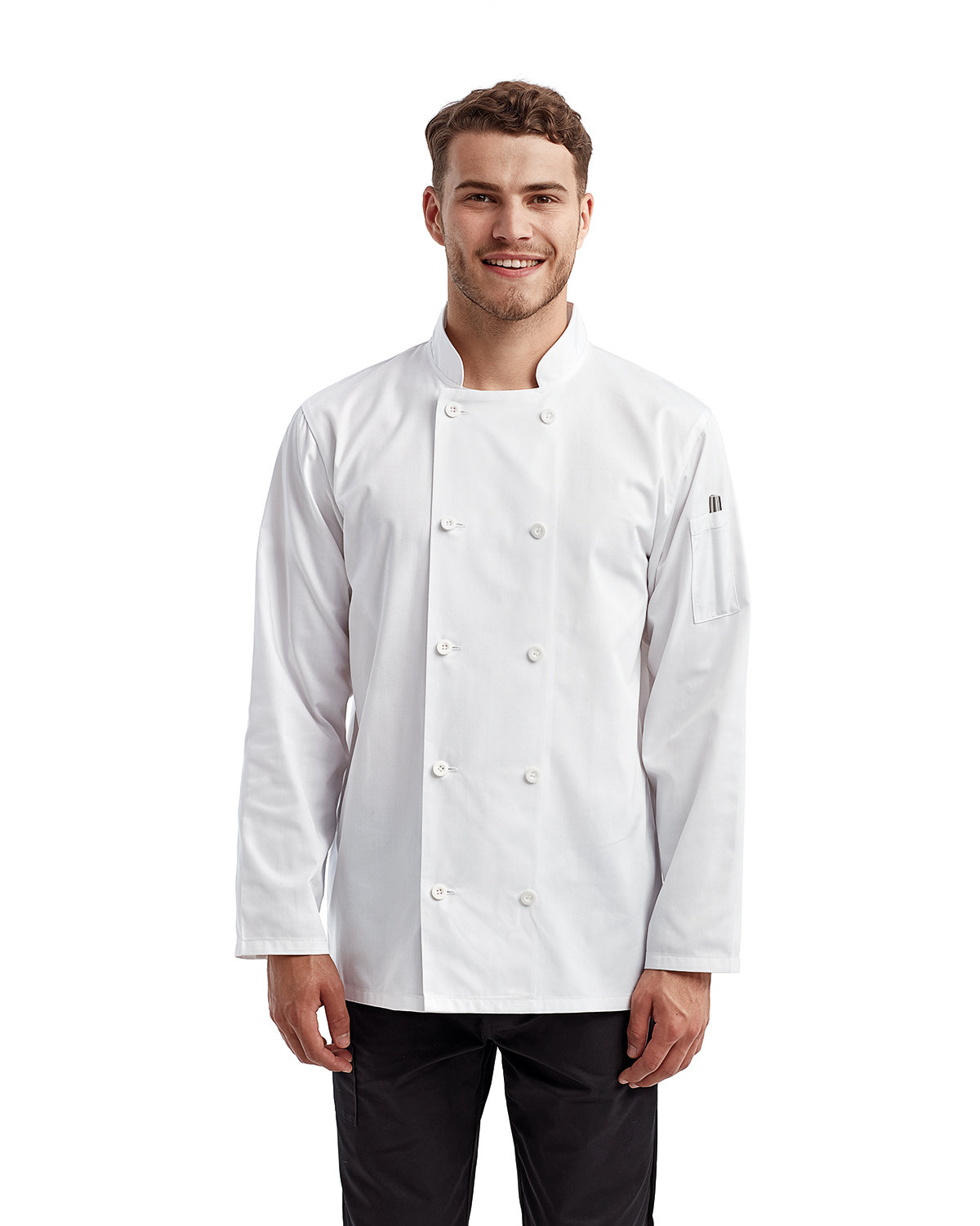 Artisan Collection by Reprime Unisex Long-Sleeve Sustainable Chef's Jacket WHITE 