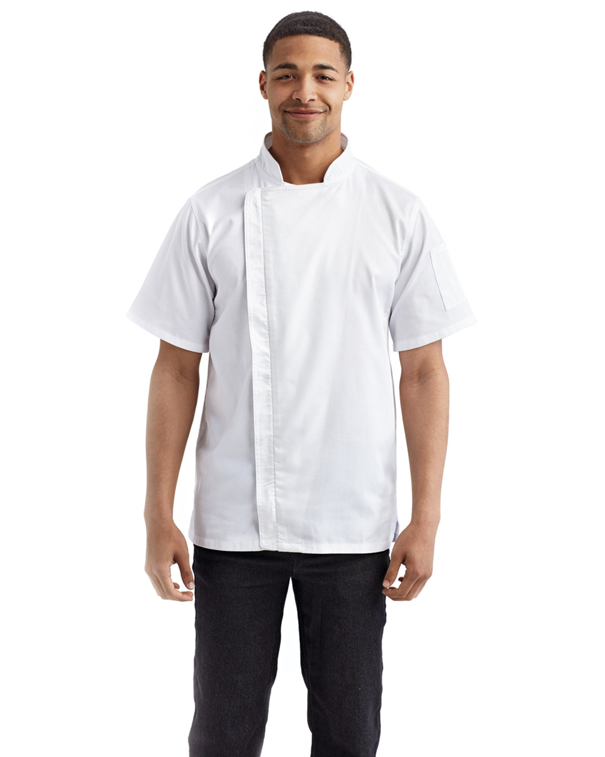 Artisan Collection by Reprime Unisex Zip-Close Short Sleeve Chef's Coat WHITE 