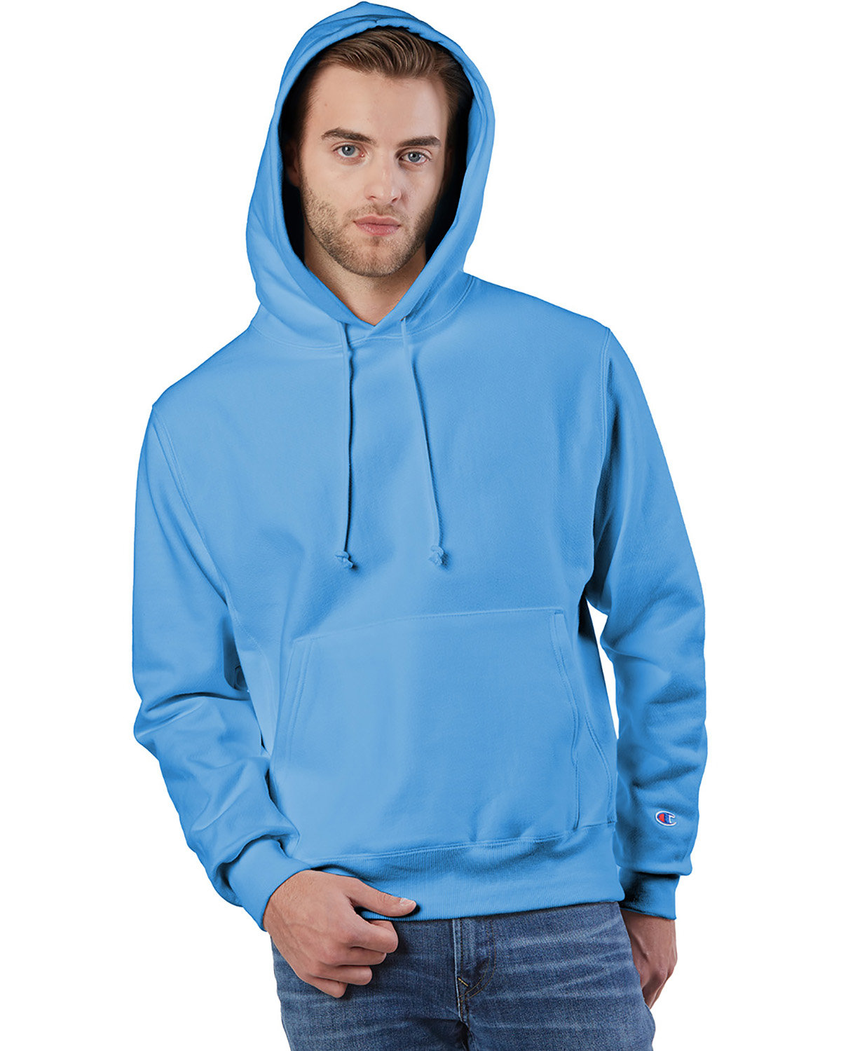 Champion Reverse Weave® Pullover Hooded Sweatshirt LIGHT BLUE 
