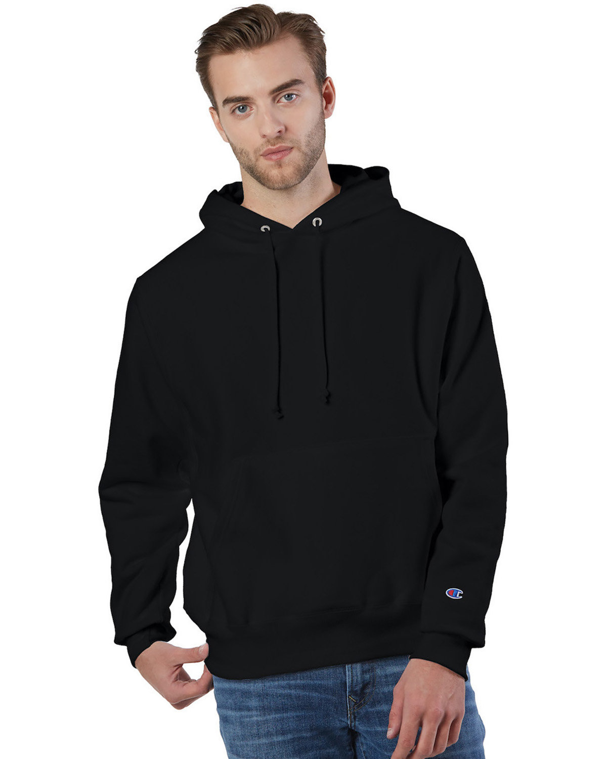 Champion Reverse Weave® Pullover Hooded Sweatshirt BLACK 