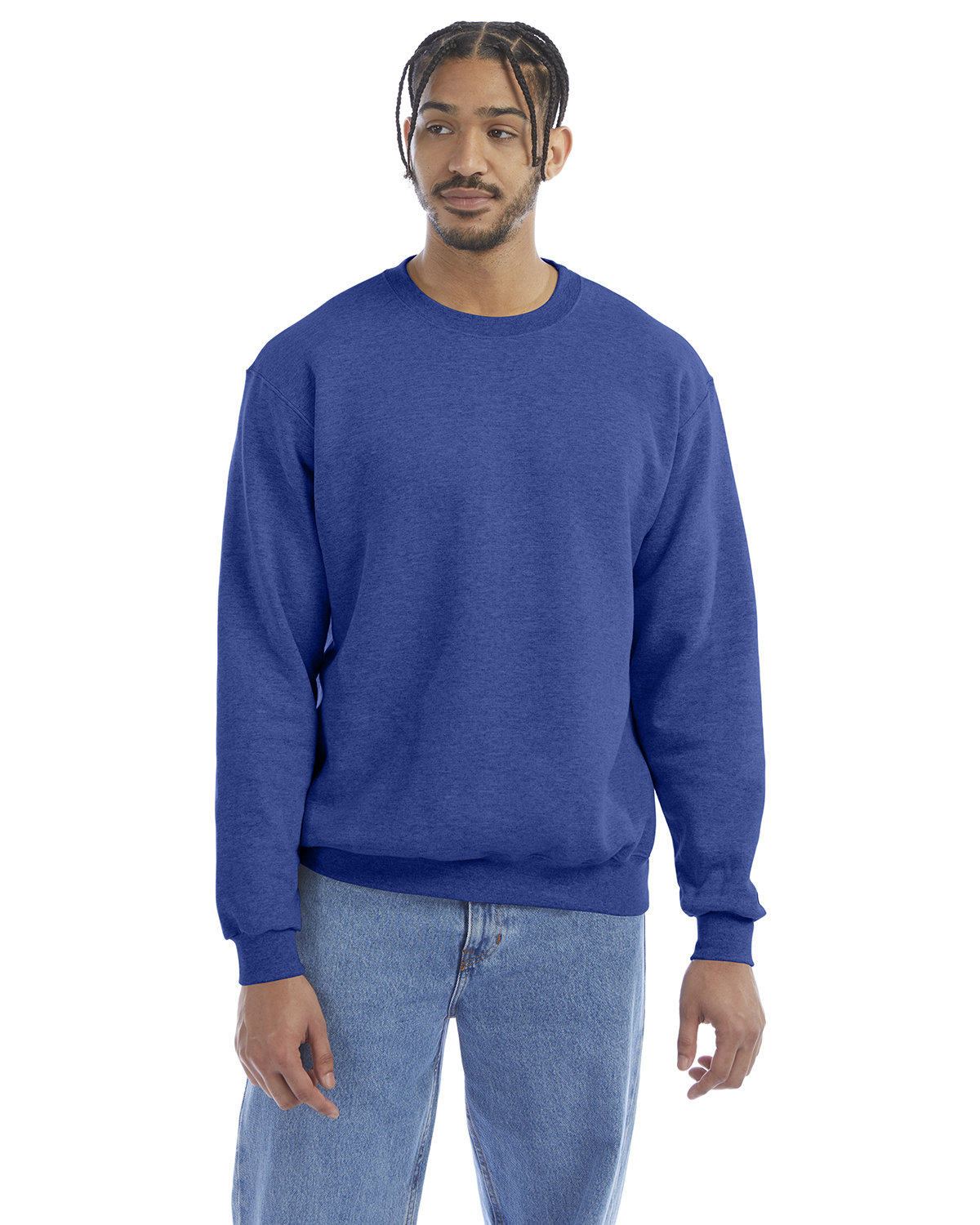 Champion Adult Powerblend® Crewneck Sweatshirt royal blue hthr 