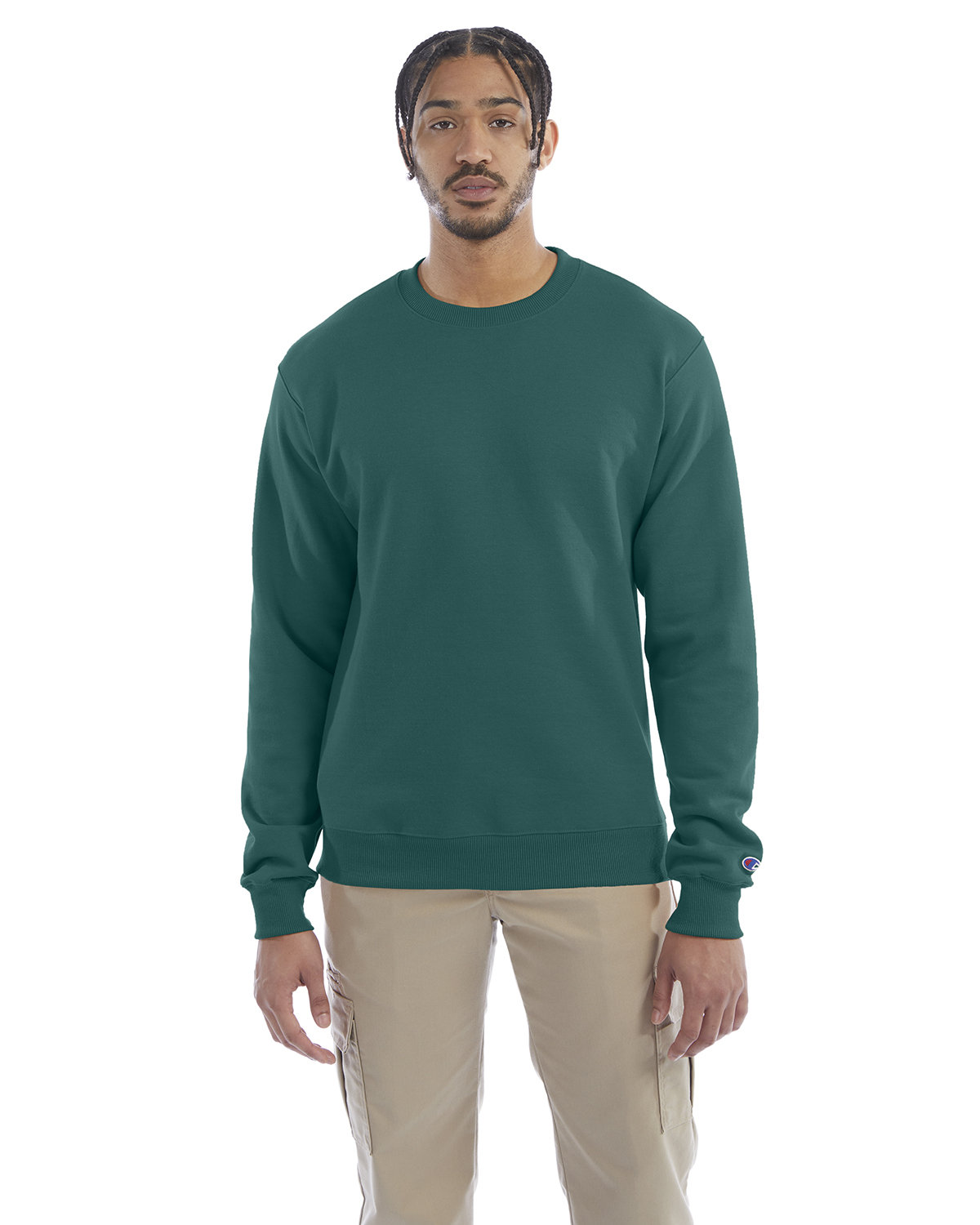 Champion Adult Powerblend® Crewneck Sweatshirt emerald green 