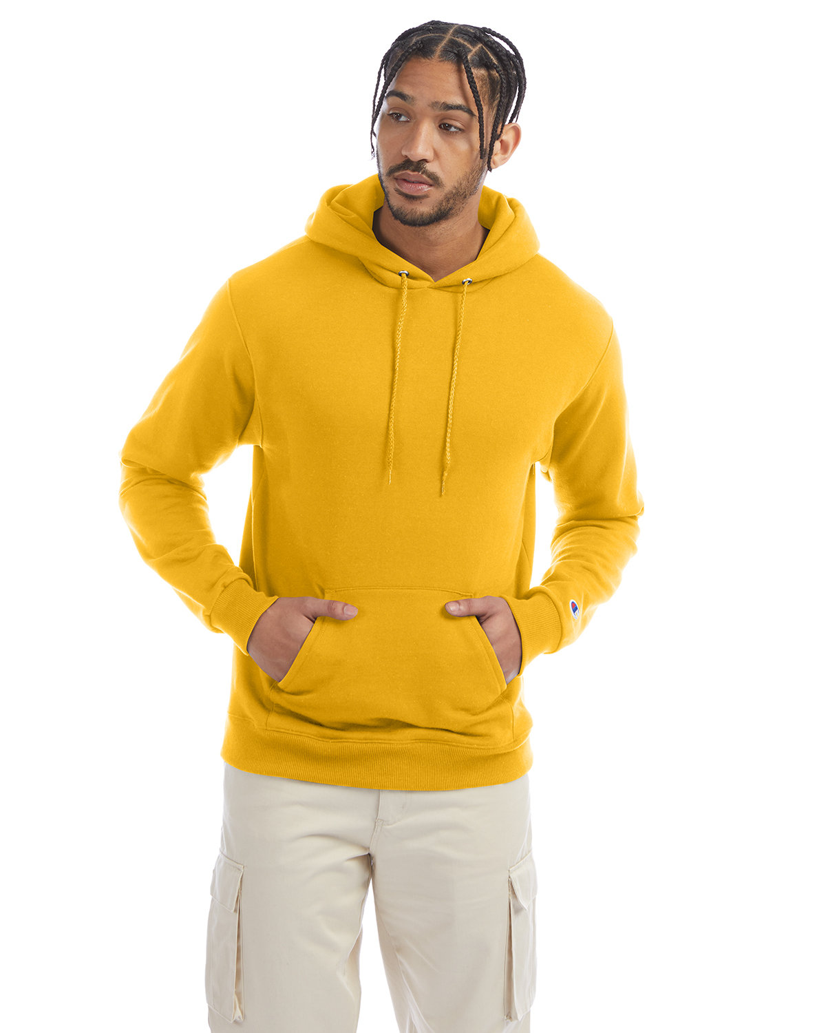 Men`s Brown Dark Chocolate Blank Hoodie Template Stock Image