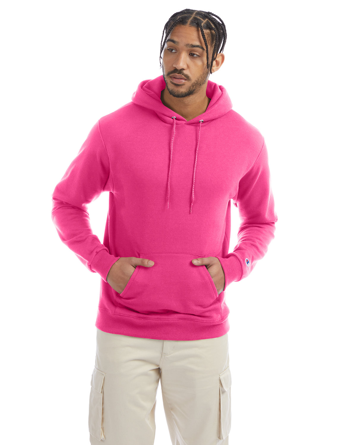 Champion Adult Powerblend® Pullover Hooded Sweatshirt wow pink 