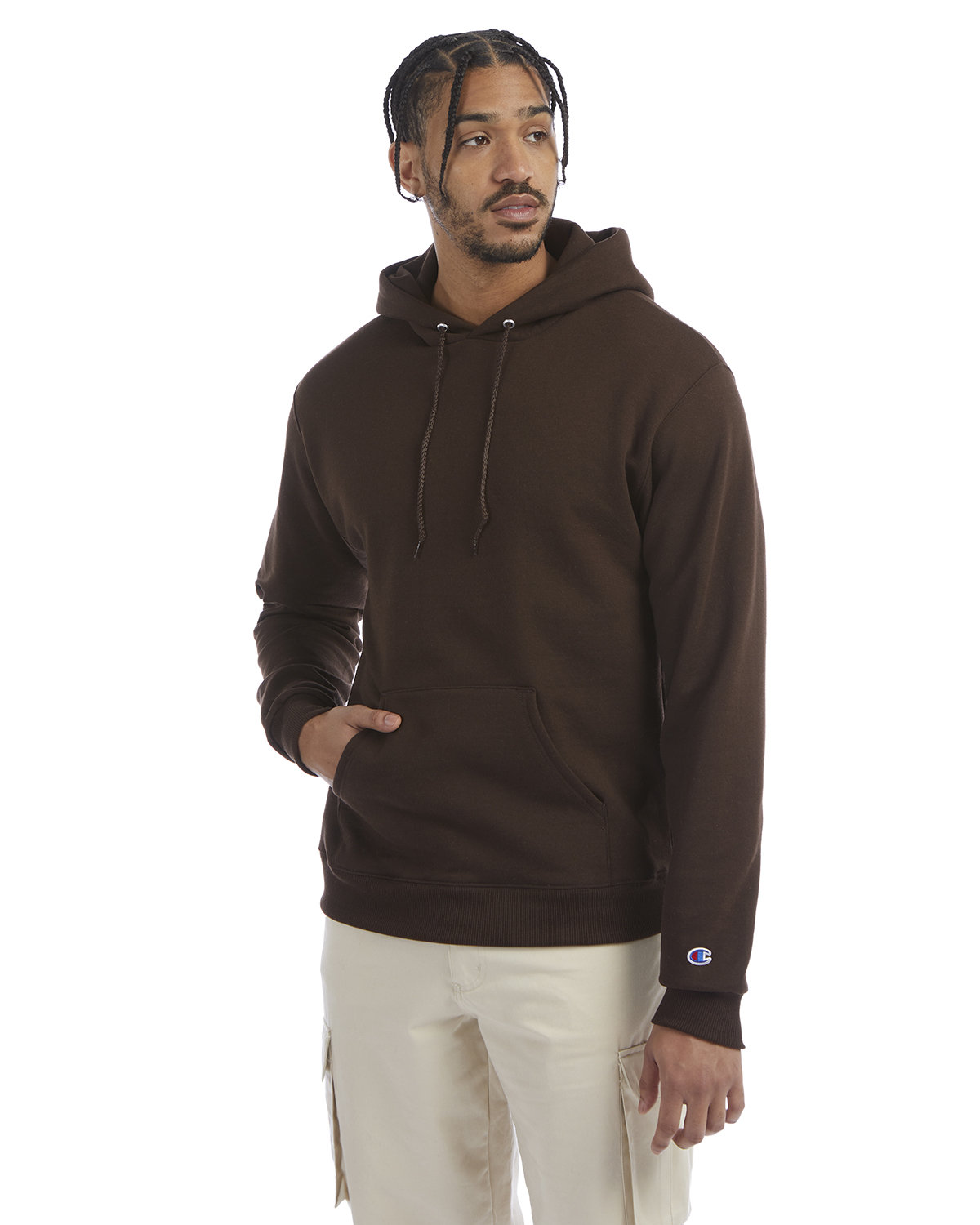 Champion Adult Powerblend® Pullover Hooded Sweatshirt CHOCOLATE BROWN 