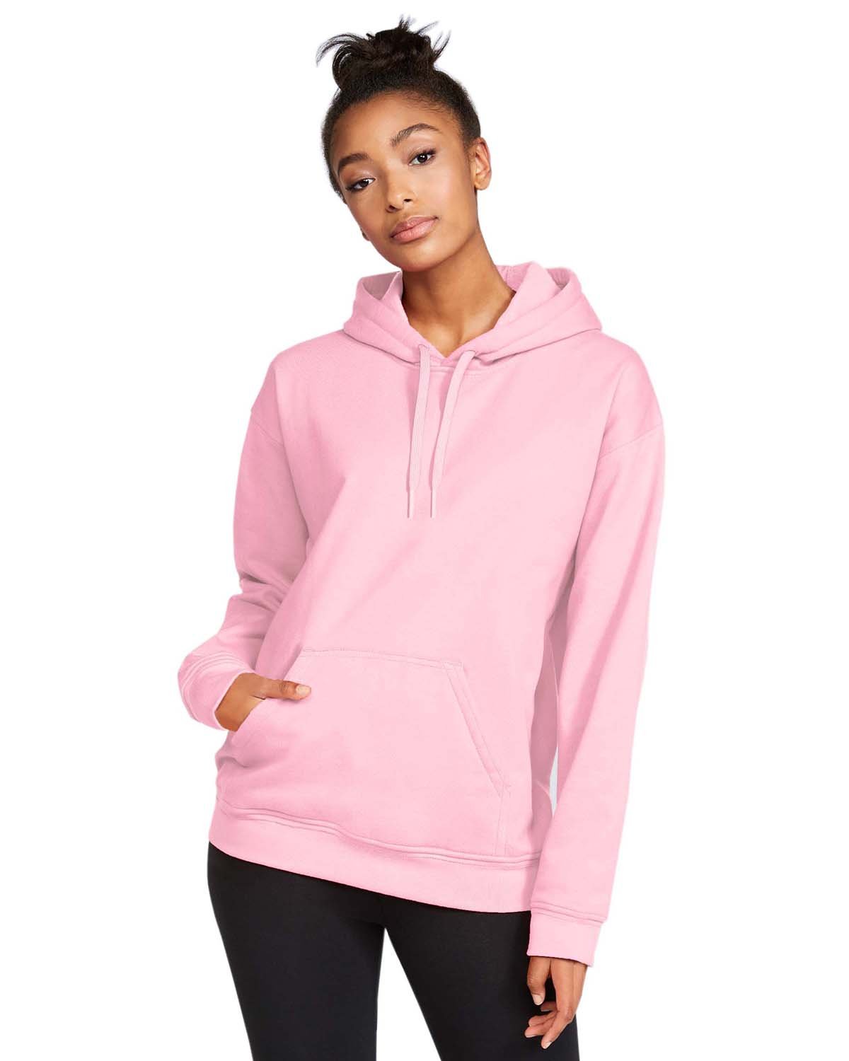 Gildan Adult Softstyle® Fleece Pullover Hooded Sweatshirt LIGHT PINK 