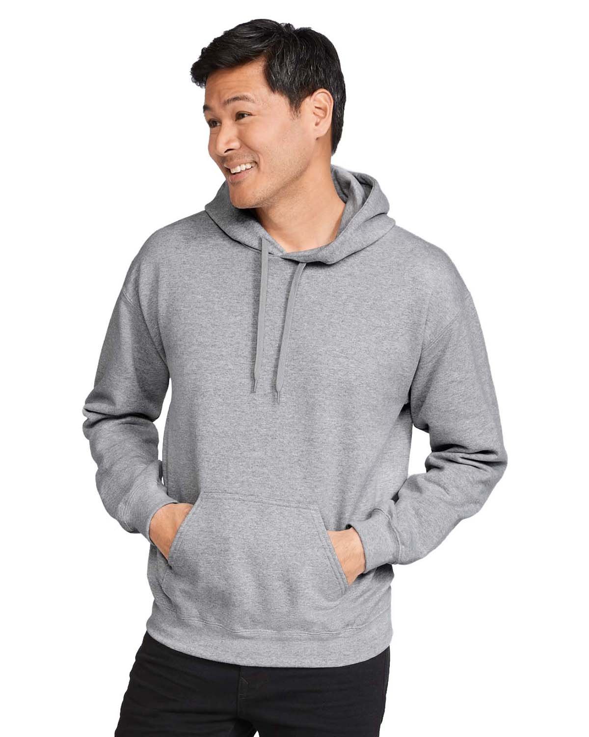 Gildan Adult Softstyle® Fleece Pullover Hooded Sweatshirt rs sport grey 