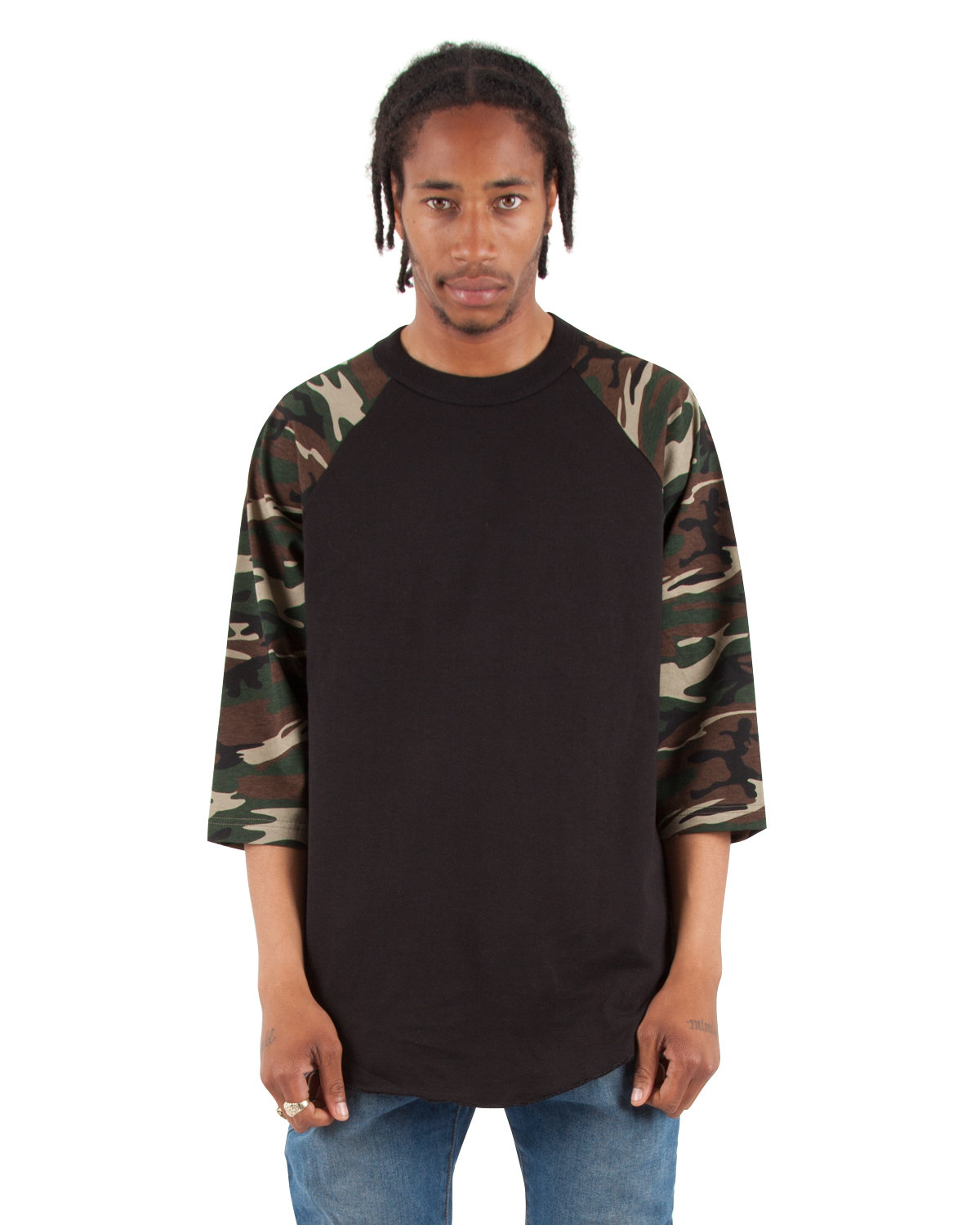 Men Full Sleeves Shoulder Pad Camouflage Black T Shirt at Rs 230/piece in  Agra