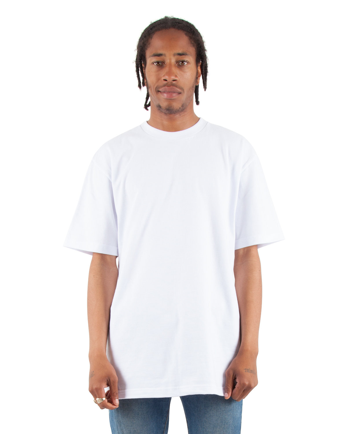 Shaka Wear Adult 6.5 oz., RETRO Heavyweight Short-Sleeve T-Shirt WHITE 