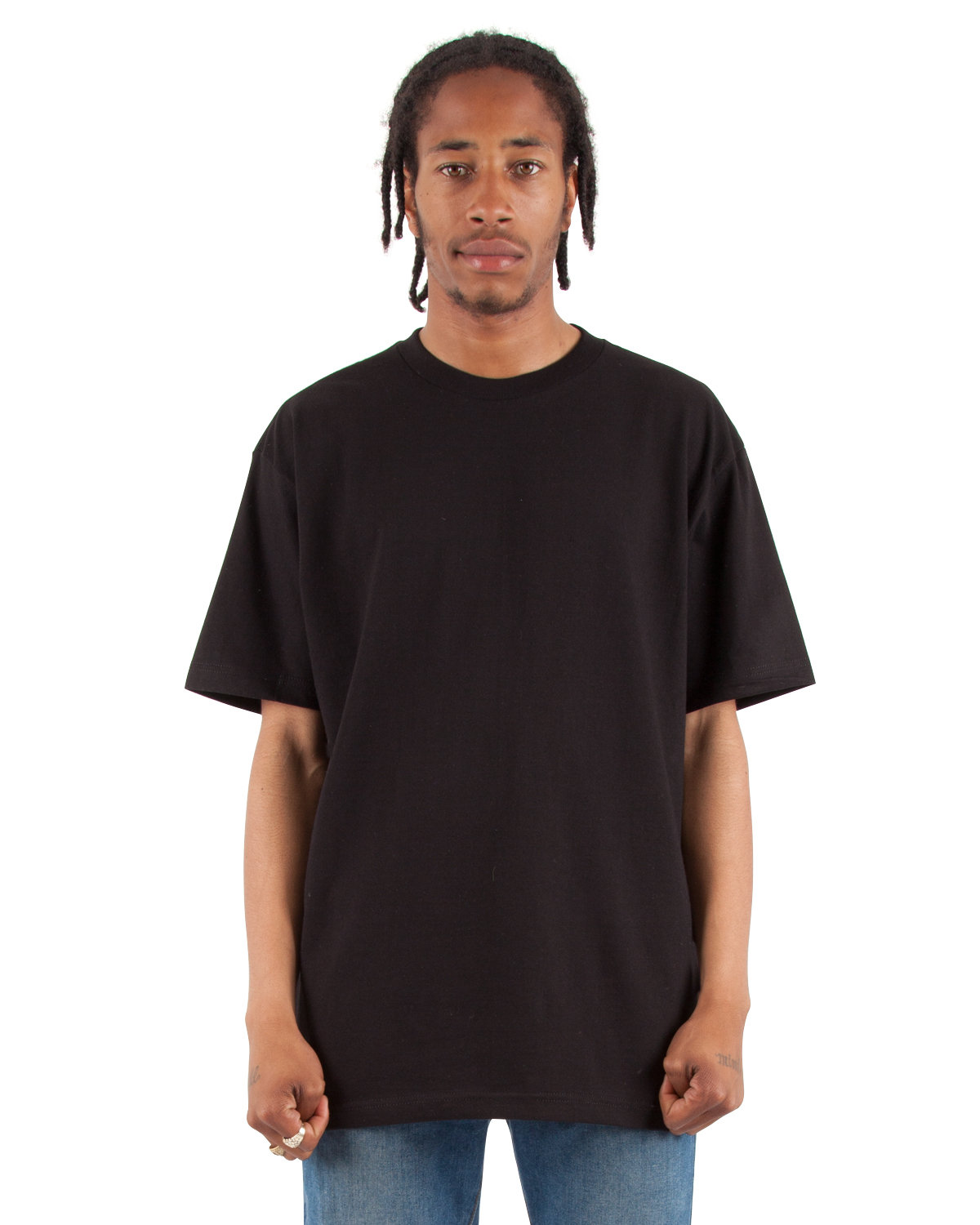 Shaka Wear Adult 6.5 oz., RETRO Heavyweight Short-Sleeve T-Shirt BLACK 