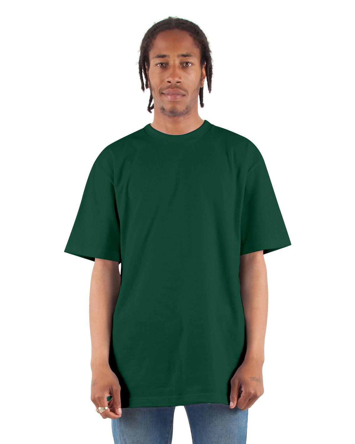 Shaka Wear Drop Ship Adult 6.5 oz., RETRO Heavyweight Short-Sleeve T-Shirt GREEN 