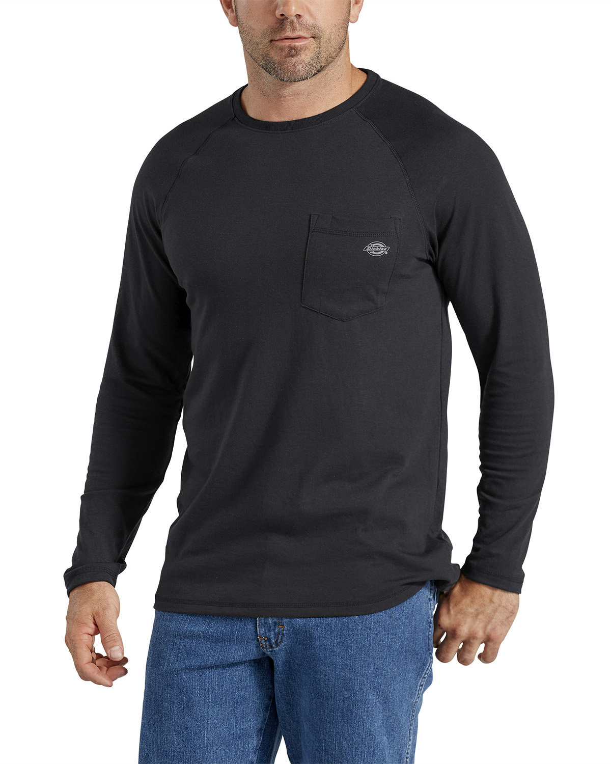 Dickies Men's Temp-iQ Performance Cooling Long Sleeve Pocket T-Shirt BLACK 