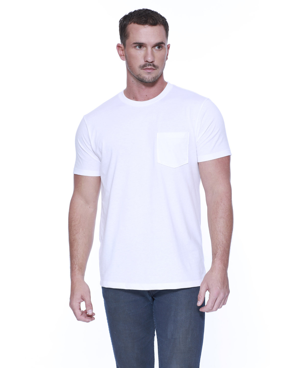 StarTee Men's CVC Pocket T-Shirt WHITE 