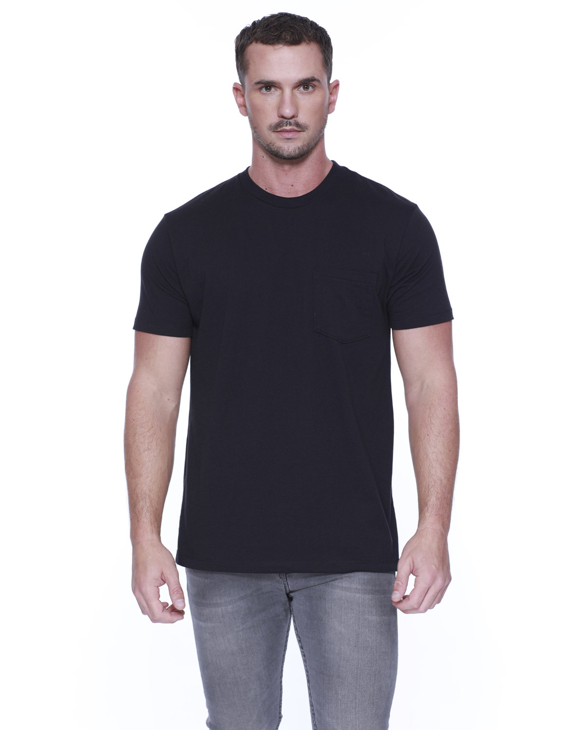StarTee Men's CVC Pocket T-Shirt BLACK 