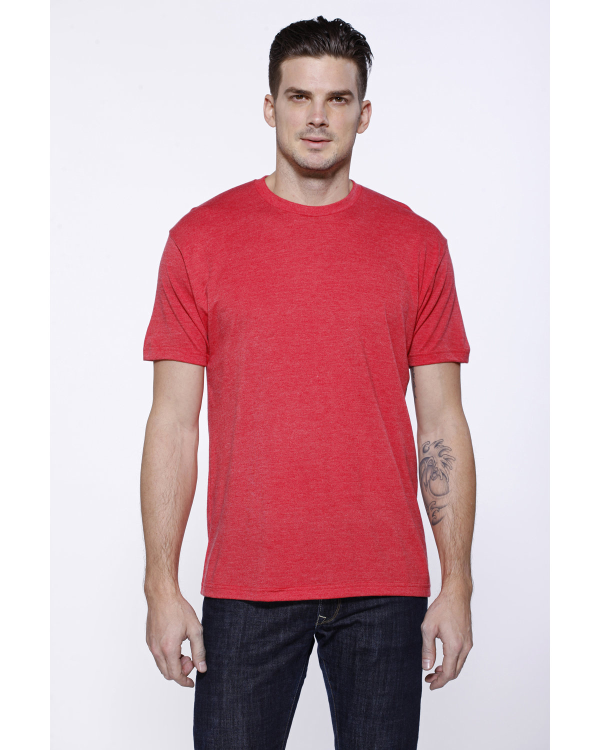 StarTee Men's Triblend Crew Neck T-Shirt VINTAGE RED 