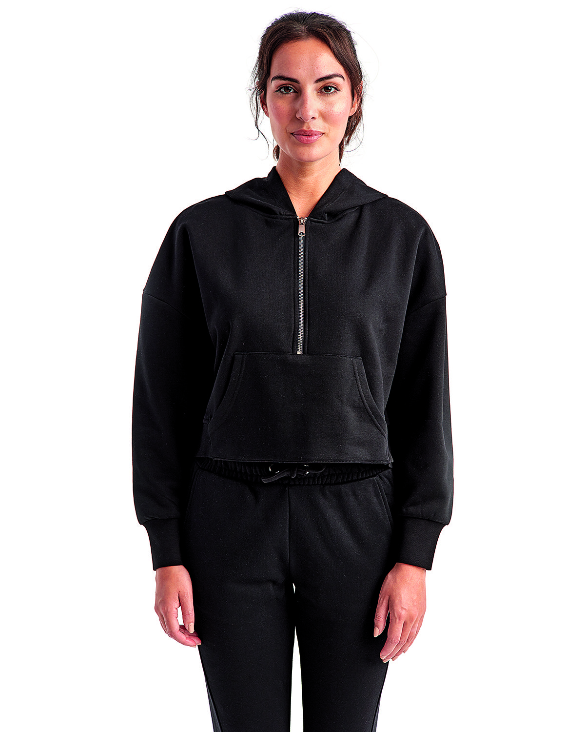 TriDri Ladies' Alice Half-Zip Hooded Sweatshirt black 