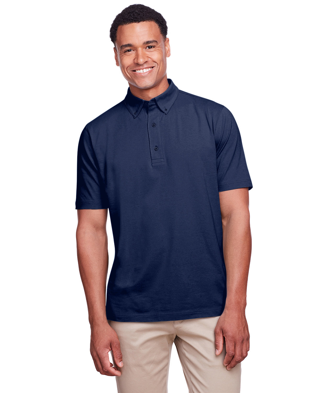 UltraClub Men's Lakeshore Stretch Cotton Performance Polo navy 