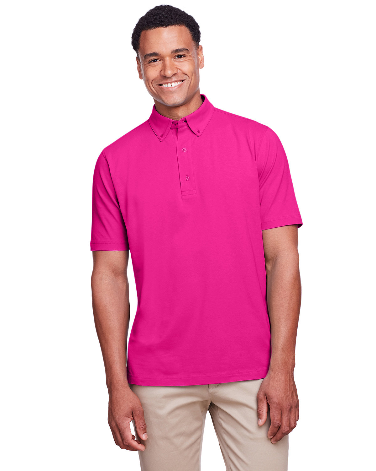 UltraClub Men's Lakeshore Stretch Cotton Performance Polo HELICONIA 
